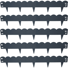 Metal Lawn Edging 5-Piece Scalloped Landscape Edging Border - 39-Inch 1 m Sections - Gray