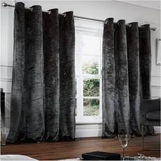 Gaveno Cavailia Crushed Velvet Curtains 90 x 90 Charcoal Thermal Insulated Door Curtains, Eyelet Panels - One Size