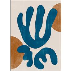 Daells Bolighus Modern Plant No.3 Blue/Beige/Brown Poster 50x70cm