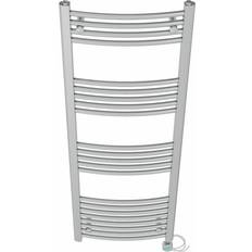 Heated Towel Rails Symple Stuff Curved Prefilled Electric Heated Towel Rail 140 cm H x 50 cm W x 5.2 cm D Chrome