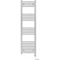 Heated Towel Rails Symple Stuff Curved Prefilled Electric Heated Towel Rail 140 cm H x 40 cm W x 4.5 cm D Chrome