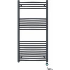 Heated Towel Rails ClearAmbient Curved Prefilled Electric Heated Towel Rail 120 cm H x 60 cm W x 5.6 cm D