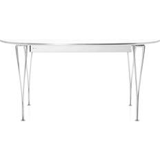 Fritz Hansen B619 Superellips Utdragbart Laminat Vit Krom Matbord