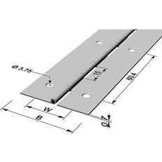 Manillas de puerta Stangenscharnier B.offen 32mm S.0.7mm 600mm Fe 1pcs