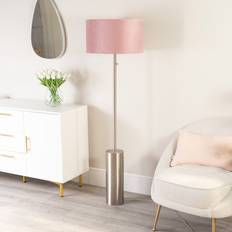 Pink Floor Lamps ValueLights Lexy Forest Green Velvet Shade Chrome LED 150 cm H x 45 cm W x 45 cm D Floor Lamp