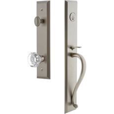 Door Levers Grandeur Fifth Avenue One-Piece Handleset w/ Single Cylinder Deadbolt S Grip w/ Chambord Knob 19.0 H x 3.0 W x 3.0 D in Gray