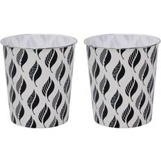 Small Leaves Waste Paper Bins 24.5 cm x 26.5 cm Set Of 2