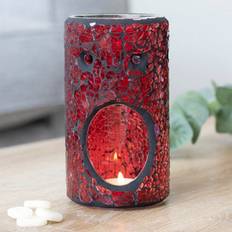 Red Wax Melt Something Different Red Glass Pillar Shaped Oil Burner H14.5 cm - One Size Wax Melt