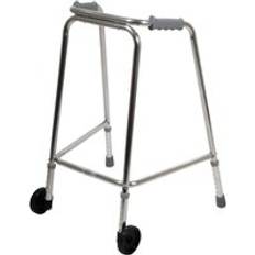 Loops Lätt promenadram i aluminium med hjul 590 690 mm höjd pediatrisk halkfria gummihylsor rehabilitering gånghjälp ergonomiska handgrepp 180 kg 28 stenar viktgräns