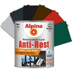 Malerfarbe Alpina Metallschutz-Lack Anti-Rost 3in1 Glänzend l RAL 7016 0.75L
