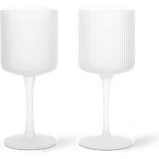 Ferm LIVING Vinglas ferm LIVING Ripple Hvidvinsglas 26 cl 2-pak Frosted Hvidvinsglas