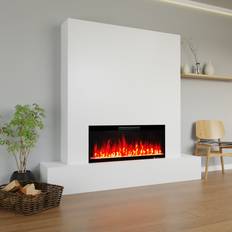 Weiß Ethanolkamine Glow Fire Fernsehwand Inside 106 Elektrokamin Weiß Flach Ohne Seitenfach