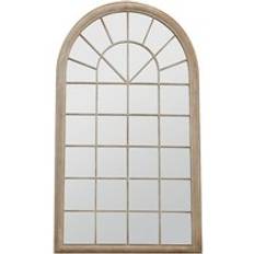 Dibor Vintage Style Decorative Round Arch Bathroom Hallway Window - Beige - Large Wall Mirror