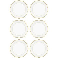 Rozi Jaswely Collection Porcelain Set of 6 - White Dinner Plate