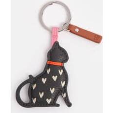 Keychains Caroline Gardner Black Cat Heart Keyring - Black/Pink/Red