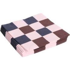 Rouge Serviettes en papier Hay Serviette Pattern Dinner Check 40x40 cm Lot de 20 Light pink-bordeaux-black M