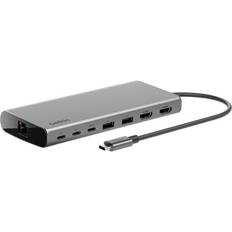 Docking Stations Belkin USB-C 8-in-1 Dual Display Docking Station Gray