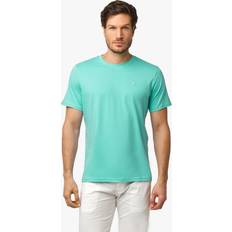 Men - Turquoise T-shirts James Bark Men's Crew Neck Jersey T-Shirt, FLORIDA Arsenic w Turquoise Border