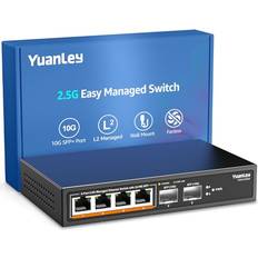 YuanLey 6 Port 2.5G Easy Web Managed Switch 4 x 2.5Gbps SFP+ Slot