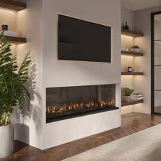 Amberglo 50 Media Wall Fire with Wifi & Tempered Glass Front and Sides