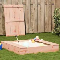 Tre Sandleker vidaXL Sandpit with Cover Children's Sandbox Sand Pit White Solid Wood Pine