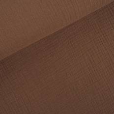 Bomull Metervaror Balsløw Crepe-tyg i Bomull 135 cm 025 Medium Brown Metervara