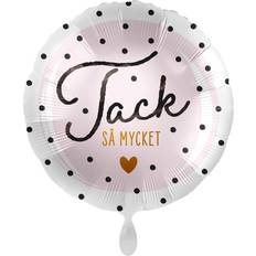 Festartikler Tack Så Mycket Ballon Vit/Ljusrosa