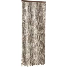 vidaXL Flueforhæng 90x200 cm Chenille Gråbrun Hvid