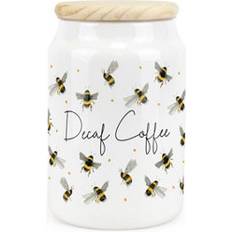 Purely Home Ceramic Tapered Bees Canister - Decaf Coffee Canister - One Size Kitchen Container