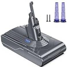 Keenstone V8 Akku 6500mAh Ersatzakku Für Dyson V8 Absolute Animal Motorhead Fluffy Slim Extra mit 2 Filtern