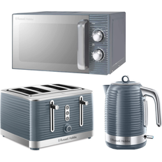 Russell Hobbs Electric Kettles Russell Hobbs Inspire Grey Jug Kettle 4 Slice Toaster & Microwave Kitchen Set