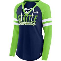 Fanatics Women's Seattle Seahawks True to Form Raglan Lace-Up V-Neck Long Sleeve T-shirt