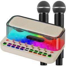 Karaoke Jauyxian Karaoke Machine With 2 Microphone Bluetooth Speaker with DJ Lights OTG/PC Interface