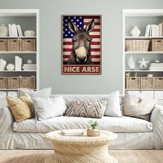 Wall Decor Trinx Donkey Nice Arse Multicolour Wall Decor 24x36"