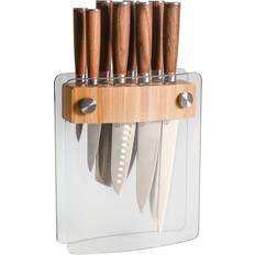 8 Piece With Glass & Oak Block - Nihon X50 Knife Set