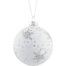 Silver Christmas Tree Ornaments Snowflake Bauble White And Silver Christmas Tree Ornament