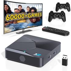 Game Consoles Bearway Retro Game Console Retroplay Emulator Super Console X2 60,000 Video Games,Emulator Console compatible 70 Emulators,Dual System,4K UHD,BT5.0,2.4G 5G,Plug & Play Gaming Console