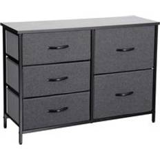 Home Treats Black Metal Set 5 Chest of Drawer