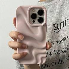 Shein pc YK Matte Silicone Asymmetrical D Wavy Pattern Minimalist Solid Color Shockproof Phone Case Compatible With Iphone Pro Max Pro Plus Pro MaxXSXR Pro