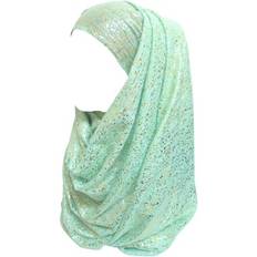 Turquoise - Women Scarfs ISEN INC, Gold Glitter Muslim Hijab Head Scarf