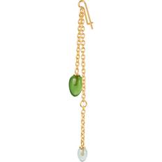 Ole Lynggaard Young Fish Earring Pendant - Gold/Aquamarine/Serpentine
