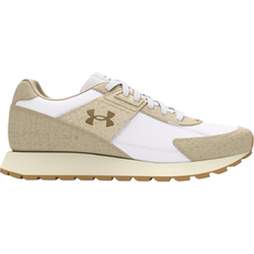 Suede Running Shoes Under Armour Essential Runner W - White/Khaki Base/Metallic Gold