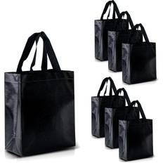 Gift Bags Nush Nush Set of 30 Shiny Black Gift Bags in Bulk, Reusable With Black Handles, Medium Size, Perfect As Goodie/Birthday Gift Bags, Party Favor Bags, 8Wx4Dx10H Size