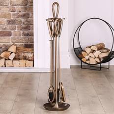 Fireplaces Marlow Home Co. Alexeis Fireplace Accessory Brass Antique