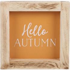 Rectangular Framed Art Something Different Something Different Hello Autumn Wooden Plaque Orange/Brown One Size Framed Art