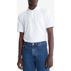 Calvin Klein Men Polo Shirts Calvin Klein Men's Pique Solid Polo Brilliant White