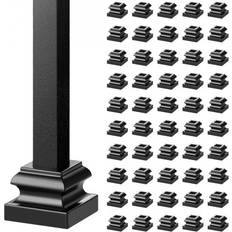 Éléments d'escalier VEVOR Sabots de Garde-corps Carrés 50PCS Base Support de Balustre en Alliage d'Aluminium Plate avec Trous de Vis pour Balustrades Rampes d'Escalier 12,7 mm en Métal Jointures Torsadées, Noir Satiné