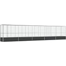 vidaXL Voljär Med Utbyggnad Silver 1042.5x107x212 cm Stål
