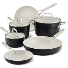 KitchenAid Cookware Sets KitchenAid Hard-Anodized Ceramic Nonstick 9-Piece - Empire Red Cookware Set with lid