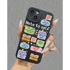Shein Cute Cartoon Ins Vibes Slogan Print Case for iPhone 11 Pro Max